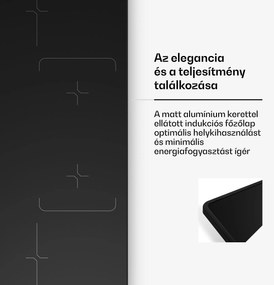 Klarstein Velaire indukciós főzőlap, elegáns, minimalista, erőteljes, 4 főzőzóna, 7000 W, 90 cm