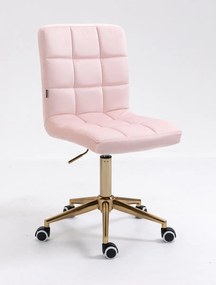 HR7009K Púderrózsaszín modern velúr szék arany lábbal