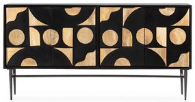 Fekete mangófa komód 175x90x40 cm Navya – MOME