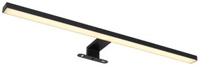 Globo 41923B Fali könnyű fém fekete matt, alumínium fekete matt, műanyag fehér, IP44, SZxM: 600x40mm, Mélység: 120mm, LED 12W 230V, 1330lm forrás, 530lm kimenet, 4000K