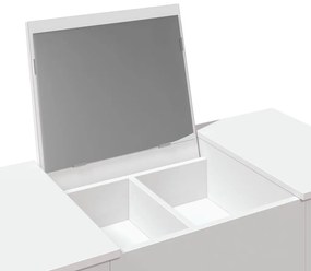 fehér fésülködőasztal tükörrel 100x45x76 cm
