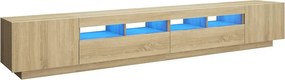 vidaXL sonoma tölgy színű TV-szekrény LED-lámpákkal 260 x 35 x 40 cm