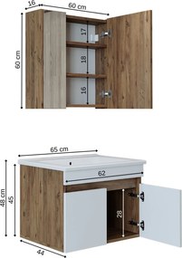 Mosdószekrény, 60 cm – TR283VLN1436