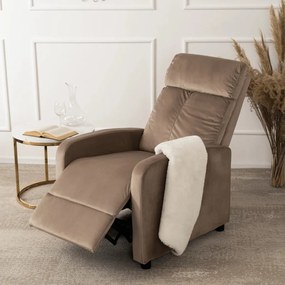 TV és Relaxfotel Bézs Bársony Kárpittal. DANNY