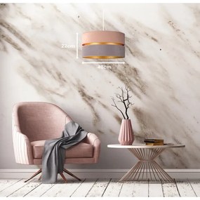 Duolla - Csillár zsinóron DUO 1xE27/15W/230V átm. 40 cm bézs-szürke