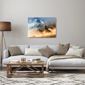 Farkasok üvöltése a holdra képe (üvegen) (70x50 cm)