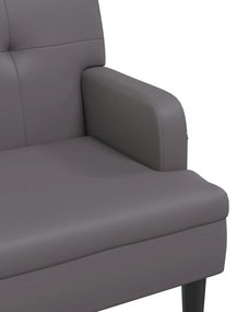 szürke műbőr pad háttámlával 112x65,5x75 cm