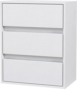 HOMCOM 3-Fiókos Modern Komód Hálószobába és Előszobába, Forgácslap Komód, 40x30x50.5 cm, Fehér | Aosom