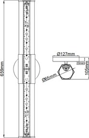 Quintiesse modern fürdőszobai lámpa facet opál csiszolt króm elsqnfacetled2pcbath IP44