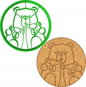 Mézeskalács lyukasztó Anyák Napja Apa maci 8cm