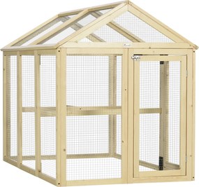 Tyúkól fa tyúkketrec kültéri kifutó 140 x 88.5 x 106 cm dróthálós tető zárható ajtók baromfi ketrec tyúkok nyulak kacsák számára