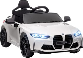 AIYAPLAY Elektromos gyerekautó BMW M4, hang és fény, 3-5 km/h, távirányítóval, fehér