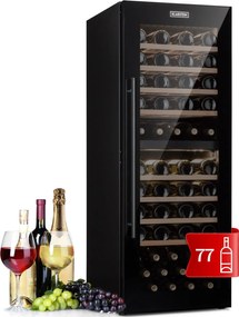 Klarstein Barossa 77 Duo, borhűtő,191 liter, 2 zóna, 77 palack, érintőképernyős, LED, fekete