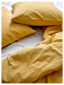 Sárga bio pamut ágyneműhuzat 200x140 cm Wave Straw - Södahl