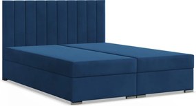 Agen ágy, bársony, 140 x 200, ágyneműtartóval, kék