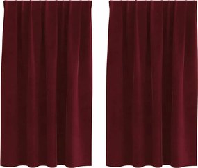 vidaXL Sötétítő függönyök 2 pcs Bordó 140 x 140 cm Bársony