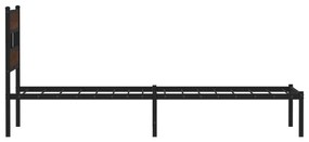 barna tölgy színű fejtámlás ágykeret matrac nélkül 80 x 200 cm