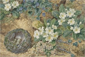 Flizelin tapéta Divatos 3D fali tavaszi kompozíció 104x70 ragasztóval