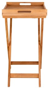 Rendo tálcás kisasztal, teak fa, natúr, 60x40x70 cm