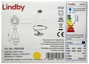 Lindby Lindby - LED dimmelhető csillár zsinóron VERIO LED/230V + + távirányító LW0904