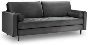 Santo sötétszürke bársonykanapé, 219 cm - Milo Casa