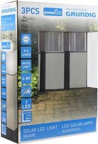 Grundig 90048 - KÉSZLET 3x Napelemes lámpa LED/5,5x28cm 1xAAA 600 mAh