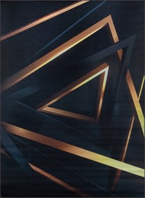 Szőnyeg 160X220 CM Fekete-arany Csúszásgátló Modern Geometrikus Loft