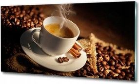 Fotó üvegkép Kávé és kávébab 100x70