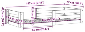 tömör fenyőfa ágykeret matrac nélkül 70 x 140 cm