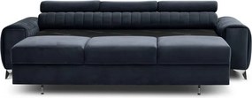 Antracitszürke bársony kinyitható kanapé 261 cm Laurence – ELTAP