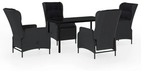 vidaXL 5 részes sötétszürke kerti étkezőgarnitúra