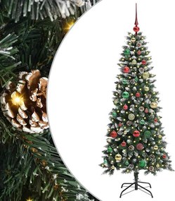 vidaXL Mű karácsonyfa 150 LED-del Zöld 150 cm PVC és Műanyag és Acél