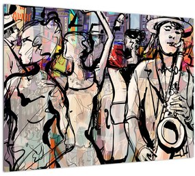 Kép - Jazz éjszaka (üvegen) (70x50 cm)