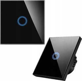 Fénykapcsoló Szimpla 9x9x4 cm Fekete Érintőkapcsoló Strapabíró