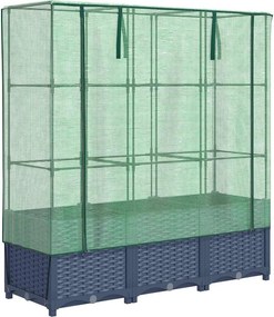 vidaXL rattan megjelenésű magaságyás melegháztakaróval 120x40x138 cm