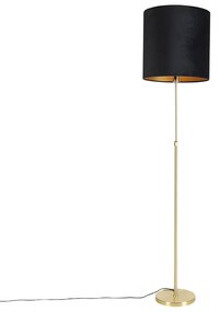 Állólámpa arany / sárgaréz, fekete velúr árnyalattal 40/40 cm - Parte
