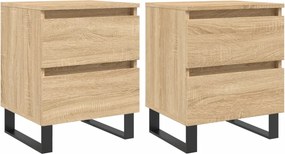 vidaXL 2 db sonoma tölgy színű éjjeliszekrény 40 x 35 x 50 cm