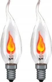 Izzók Villogó Lángok E14 Meleg Fehér 1,5W 220V Hossz 70 mm 2 Db