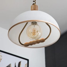 Állítható magasságú RAMONA csillár 1xE27/60W/230V barna/fehér/tölgy