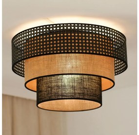 Brilagi - Mennyezeti lámpa DAKOTA LUNETA 1xE27/15W/230V, 45 cm, fekete/rattan