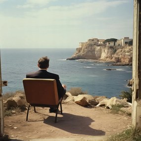 Poszter 70x70cm Magányos tengerparti konfrontáció