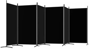 6 paneles fekete szövet térelválasztó 520x180 cm