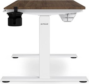 Elektromos, állítható magasságú, ergonomikus, fehér/dió íróasztal,1200x600 mm: ARIA