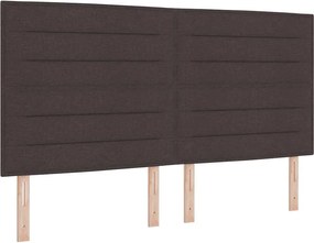 vidaXL LED Box Spring Ágy matracmal Sötét Barna 180 x 200 cm szövet