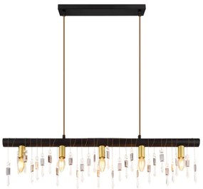 Globo 15532-5HB - KIRA függőlámpa kábellel 5xE14/40W/230V fekete