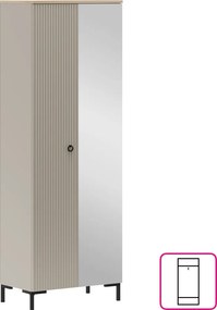 Szekrény tükörrel, szürkésbarna Taupe/silverjack tölgy, DOMCA 2D