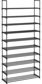 SONGMICS cipőtartó állvány 30 × 94 × 206 cm, fekete színben