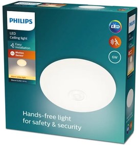 Philips - LED mennyezeti lámpa mozgásérzékelővel MAUVE LED/6W/230V