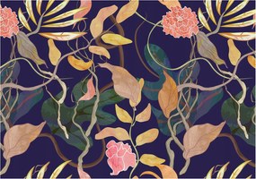 Flizelin tapéta Divatos 3D fali Növényi elegancia 208x146 ragasztóval