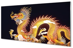 Üvegképek Arany japán sárkány 140x70 cm